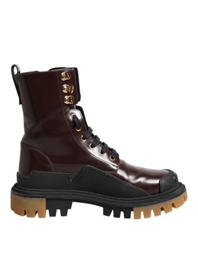 Leather Mid Calf Biker Boots Women's Shoes (Pre-Owned) - Dolce & Gabbana - Modalova