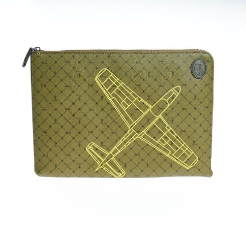 Green Leather Men Men's Clutch - Trussardi - Modalova