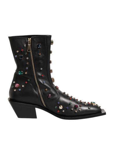 Crystal Embellished Men Short Boots Men's Shoes - Dolce & Gabbana - Modalova