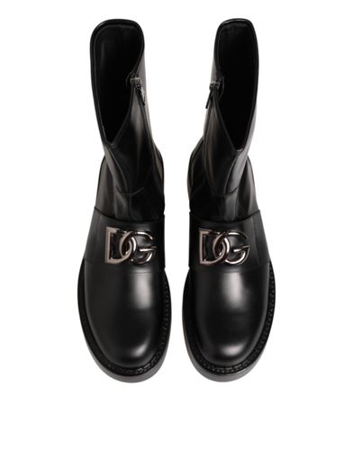 Logo Plaque Mid Calf Biker Boots Men's Shoes - Dolce & Gabbana - Modalova