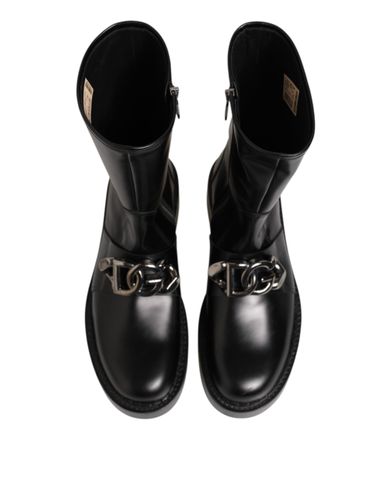 Logo Plaque Mid Calf Biker Boots Men's Shoes - Dolce & Gabbana - Modalova