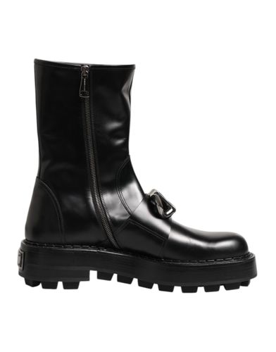 Logo Plaque Mid Calf Biker Boots Men's Shoes - Dolce & Gabbana - Modalova