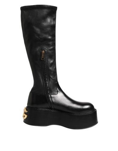 Logo Plaque Over The Calf Boots Men's Shoes - Dolce & Gabbana - Modalova