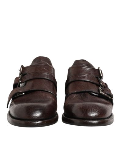 Leather Monk Strap Formal Derby Men's Shoes - Dolce & Gabbana - Modalova