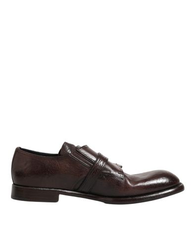Leather Monk Strap Formal Derby Men's Shoes - Dolce & Gabbana - Modalova