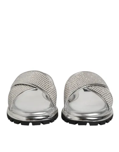 Strass Slides Flats Slippers Men's Shoes - Dolce & Gabbana - Modalova