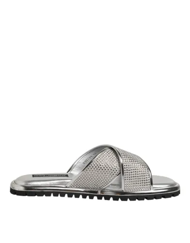 Strass Slides Flats Slippers Men's Shoes - Dolce & Gabbana - Modalova