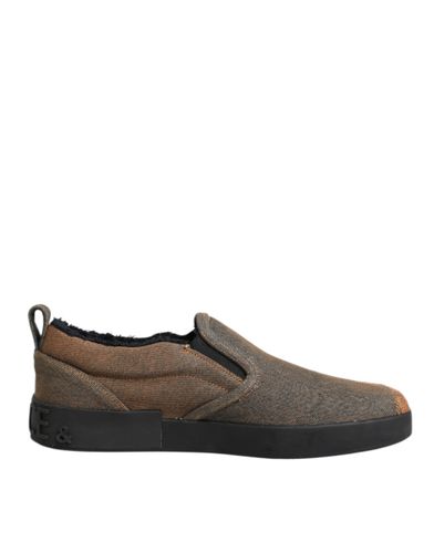 Cotton Low Top Slip On Sneakers Men's Shoes - Dolce & Gabbana - Modalova
