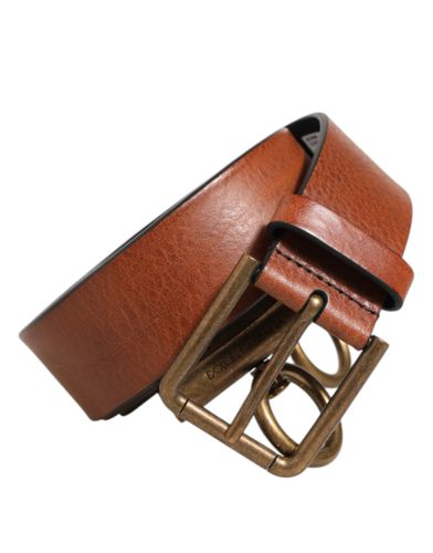 Leather Side Rings Brass Buckle Men's Belt - Dolce & Gabbana - Modalova