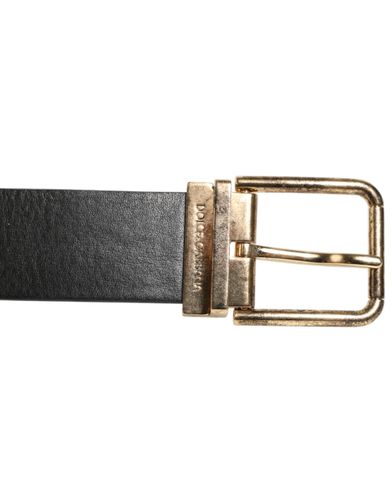 Leather Gold Silver Coin Buckle Men's Belt - Dolce & Gabbana - Modalova