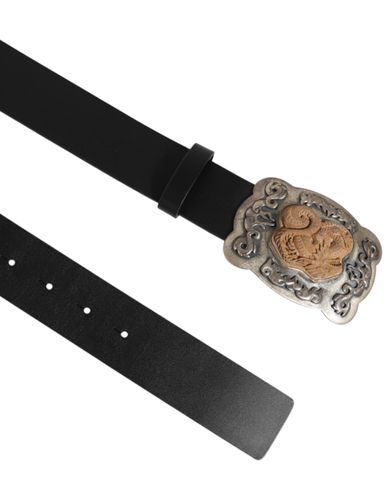 Leather Gothic Dragon Metal Buckle Men's Belt - Dolce & Gabbana - Modalova