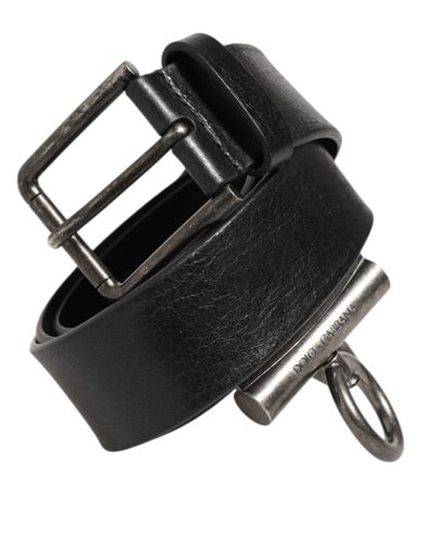 Leather Side Rings Brass Buckle Men's Belt - Dolce & Gabbana - Modalova