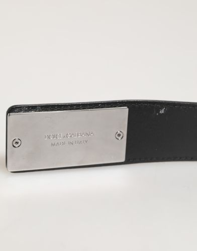 Leather Classic Metal Logo Buckle Men's Belt - Dolce & Gabbana - Modalova