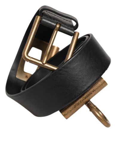 Leather Side Rings Brass Buckle Men's Belt - Dolce & Gabbana - Modalova