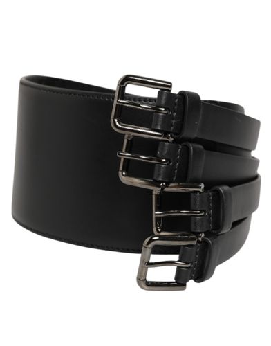 Leather 4-Strap Metal Multi-Buckle Men's Belt - Dolce & Gabbana - Modalova