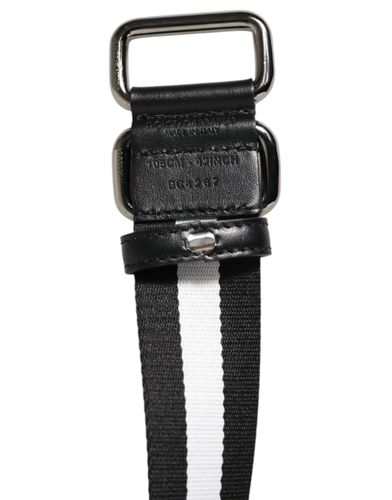 Black White Striped Metal Buckle Men Men's Belt - Dolce & Gabbana - Modalova