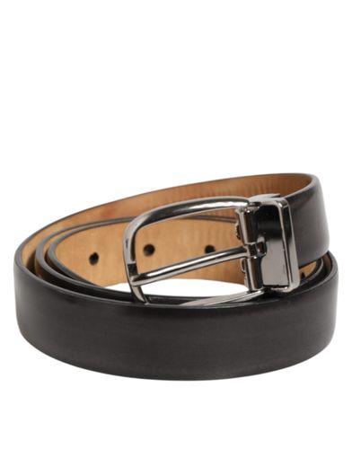 Classic Leather Silver-Tone Buckle Men's Belt - Dolce & Gabbana - Modalova