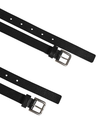 Double Strap Leather Gold Buckle Men's Belt - Dolce & Gabbana - Modalova