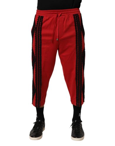 Embroidered Casual Cropped Trouser Men's Pants - Dolce & Gabbana - Modalova