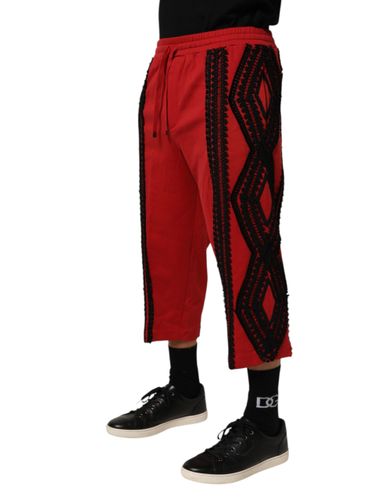 Embroidered Casual Cropped Trouser Men's Pants - Dolce & Gabbana - Modalova