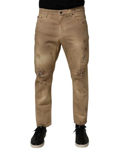 Cotton Loose Tattered Men Denim Men's Jeans - Dolce & Gabbana - Modalova