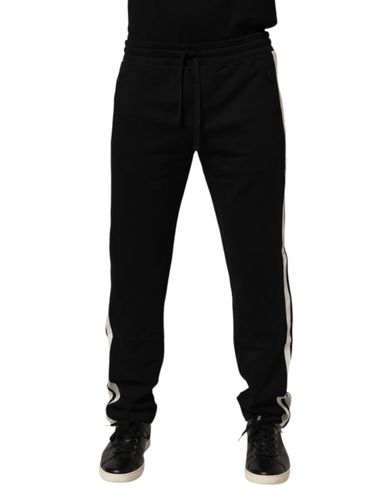Black Cotton Jogger SweatMen's Trouser Men's Pants - Dolce & Gabbana - Modalova