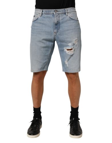 Cotton Distressed Denim Bermuda Men's Shorts - Dolce & Gabbana - Modalova