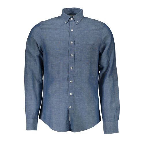 Gant Blue Linen Men's Men's Shirt - Gant - Modalova