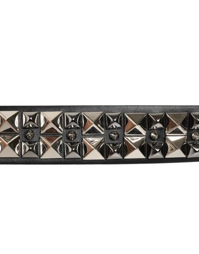 Calf Leather Studded Silver Buckle Men's Belt - Dolce & Gabbana - Modalova