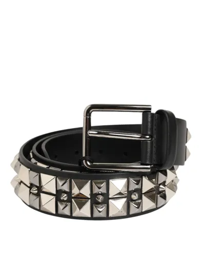 Calf Leather Studded Silver Buckle Men's Belt - Dolce & Gabbana - Modalova