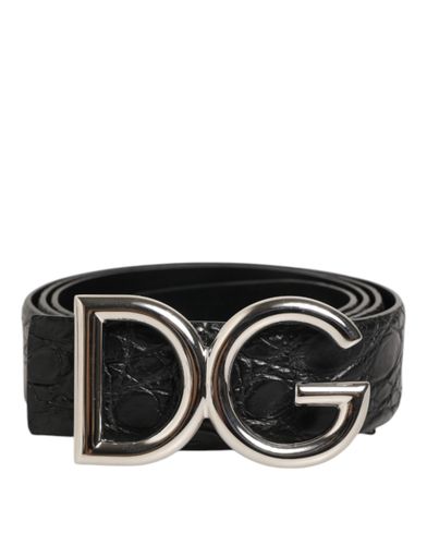 Exotic Leather DG Logo Buckle Men's Belt - Dolce & Gabbana - Modalova