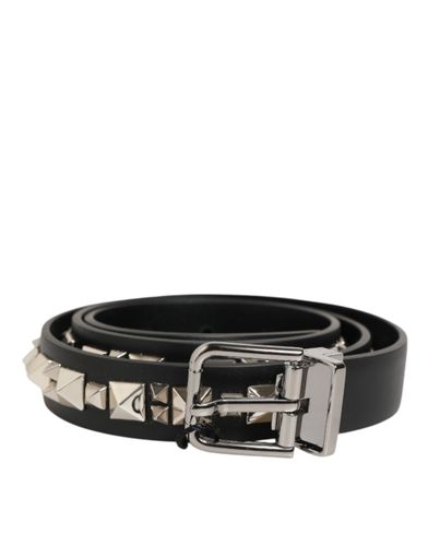 Leather Studded Silver-Tone Buckle Men's Belt - Dolce & Gabbana - Modalova