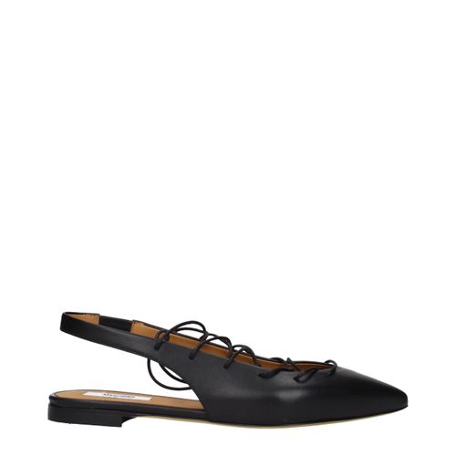 Leather Women's Flats - Moschino - Modalova