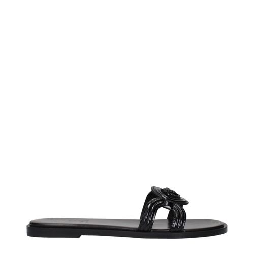 Leather Women's Slippers - Versace - Modalova