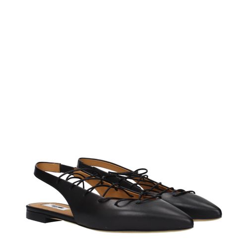 Leather Women's Flats - Moschino - Modalova