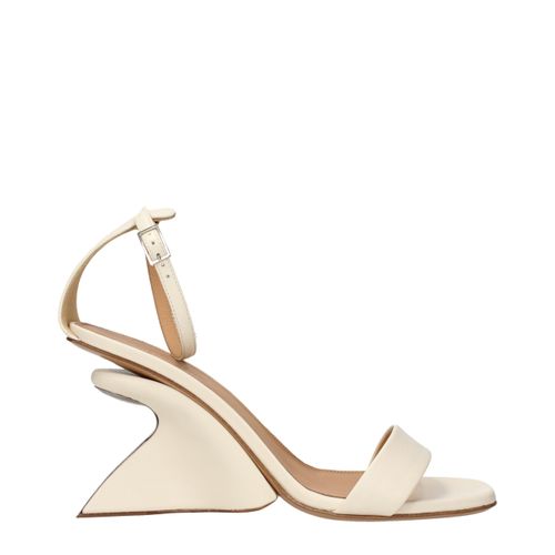 Leather Platform Women's Sandals - Off-White - Modalova