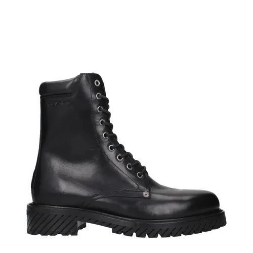 Leather Ankle Men's Boots - Off-White - Modalova