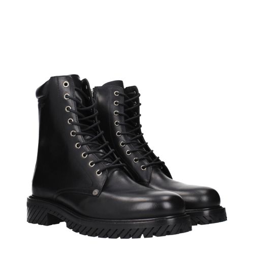 Leather Ankle Men's Boots - Off-White - Modalova