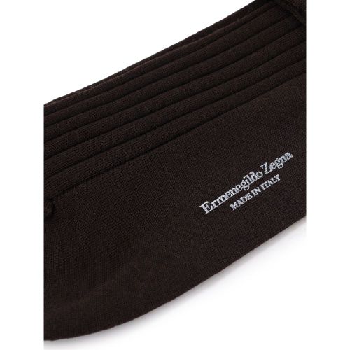 ZEGNA Brown Wool Men's Socks - ZEGNA - Modalova