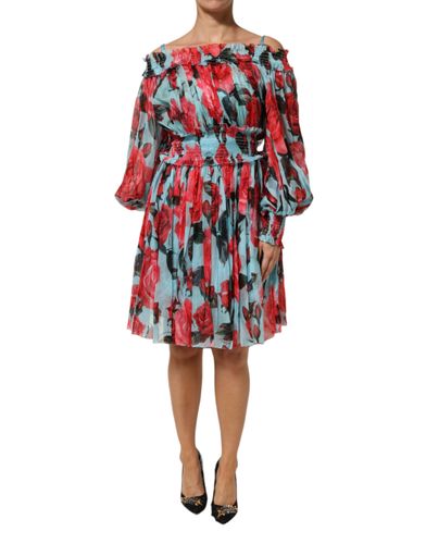 Romantic Floral Silk Chiffon Women's Dress - Dolce & Gabbana - Modalova