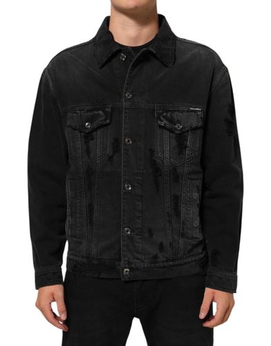 Cotton Stretch Denim Blouson Men's Jacket - Dolce & Gabbana - Modalova