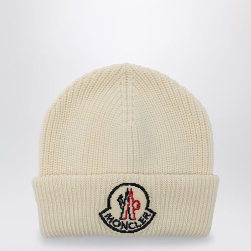 White wool cap with logo - Moncler - Modalova