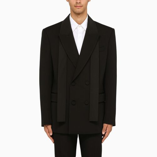 Black wool double-breasted jacket - Valentino - Modalova