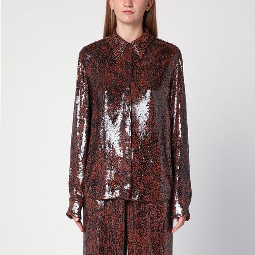 Braune Bluse mit Mikropailletten - Dries Van Noten - Modalova