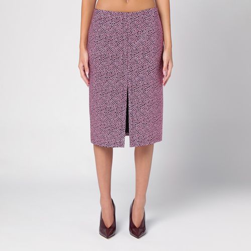 Pink polka dot jacquard skirt - Dries Van Noten - Modalova