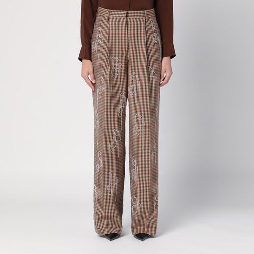 Pantalone con motivo vichy in lana - Dries Van Noten - Modalova