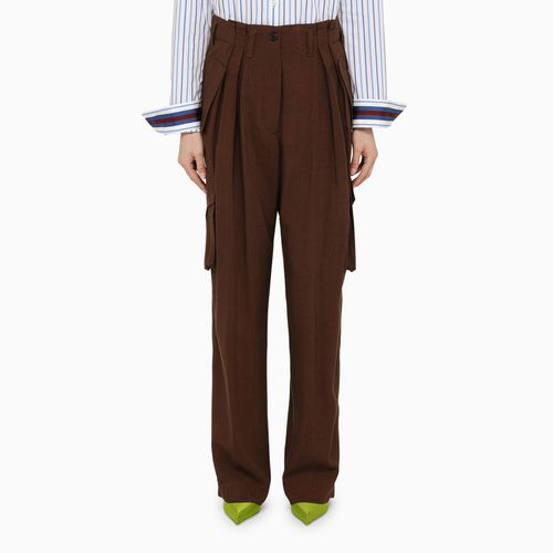 Viscose and silk cargo trousers - Dries Van Noten - Modalova