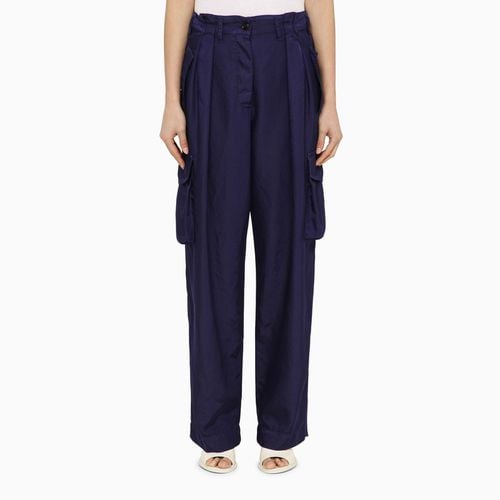 Ink blue nylon cargo trousers - Dries Van Noten - Modalova