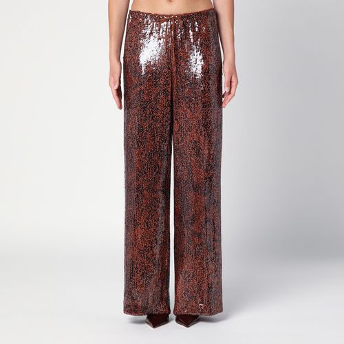 Brown wide trousers with micro sequins - Dries Van Noten - Modalova