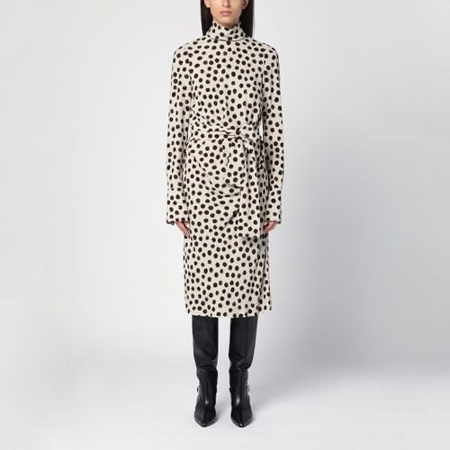 Écru polka dot dress with bow - Dries Van Noten - Modalova